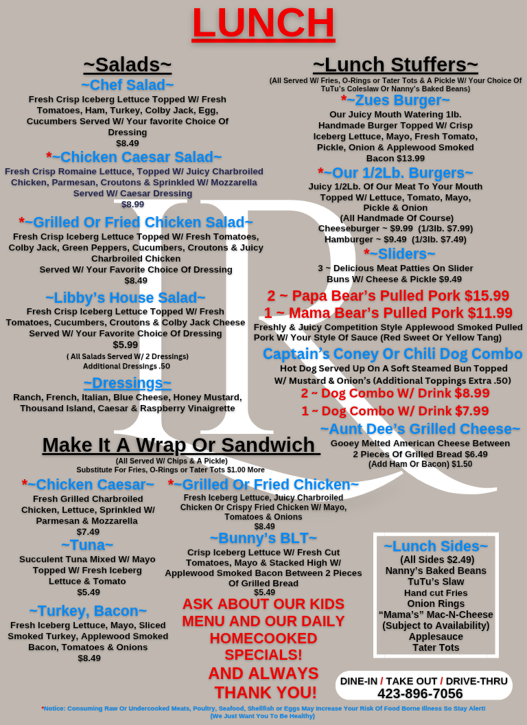 Libby’S Restaurant Menu-1